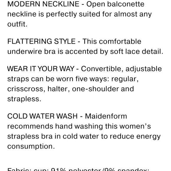 NWOT Maidenform Multiway Strapless Push Up Bra - Picture 14 of 15